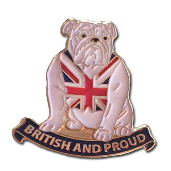 British and Proud Bulldog Lapel Badge