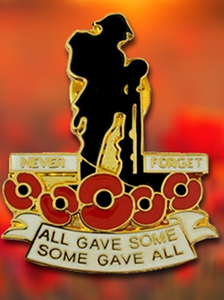 Silhouette Soldier Remembrance Badge