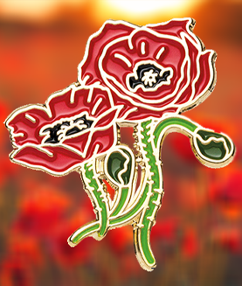 Ladies Wild Poppy Remembrance Badge